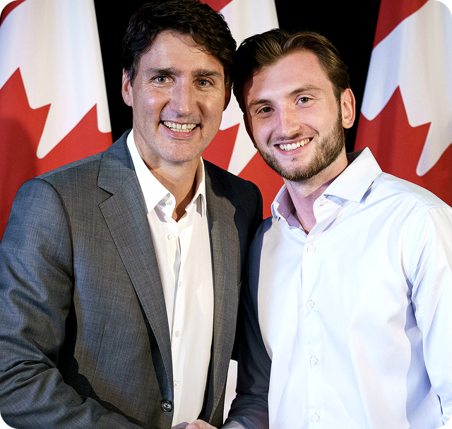 Max Medyk with the Prime Minister of Canada
